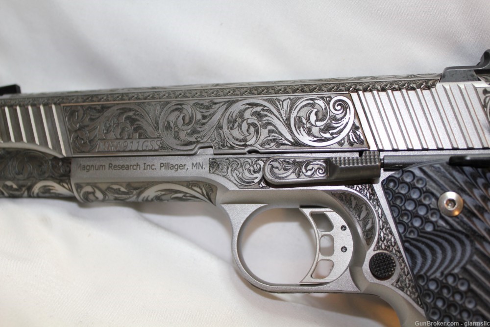 Rare Incredible Custom Engraved DE 1911 45ACP 5" SS W/KNIFE 45 ACP-img-6