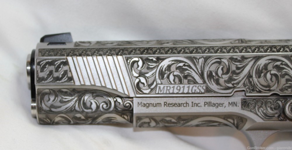 Rare Incredible Custom Engraved DE 1911 45ACP 5" SS W/KNIFE 45 ACP-img-3