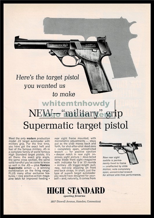 1965 HIGH STANDARD Supermatic Target PRINT AD-img-0