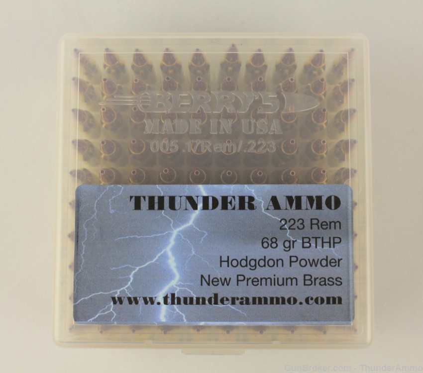 100 Rnds 223 Rem Ammunition Hornady 68gr BTHP Hollow Point New Premium Ammo-img-1