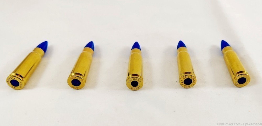 7.62x39 Brass Snap caps / Dummy Training Rounds - Set of 5 - Blue-img-3