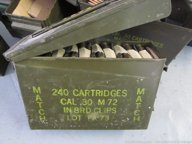 30-06 Military M1 Garand Surplus Match Ammo - 240 Rounds with ammo can-img-1