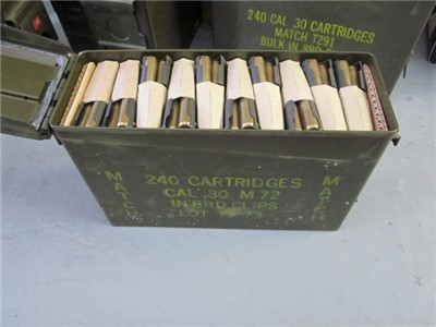 30-06 Military M1 Garand Surplus Match Ammo - 240 Rounds with ammo can