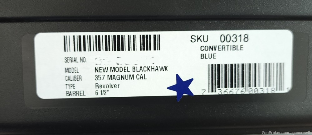 Ruger 00318 New Model Blackhawk Convertible 357mag 9mm Black 6.5" Layaway-img-11