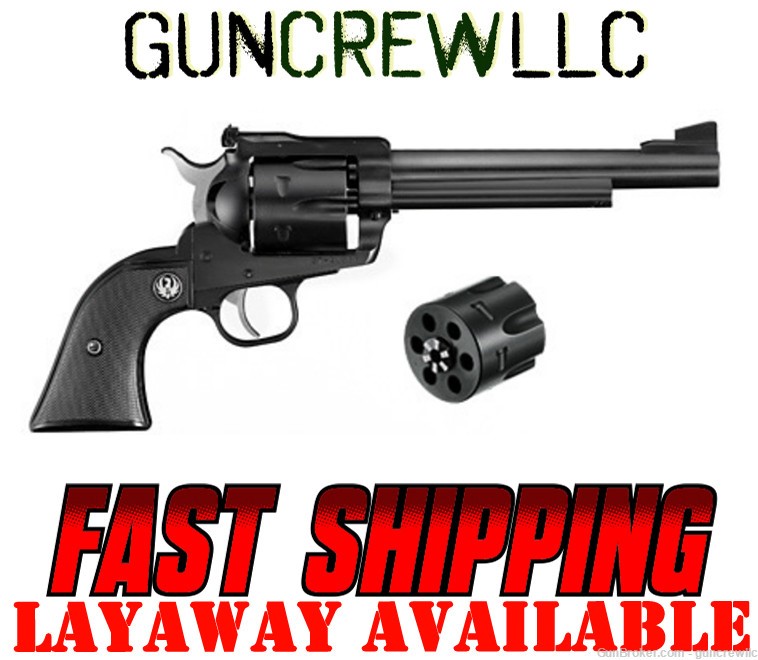 Ruger 00318 New Model Blackhawk Convertible 357mag 9mm Black 6.5" Layaway-img-0