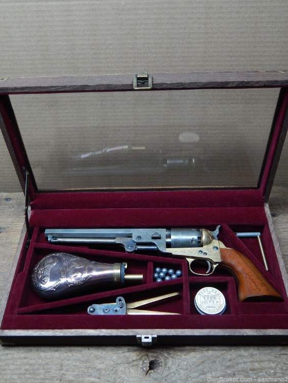 Pietta 1851 Navy .36 Caliber Engraved Revolver Cased With Extras-img-1
