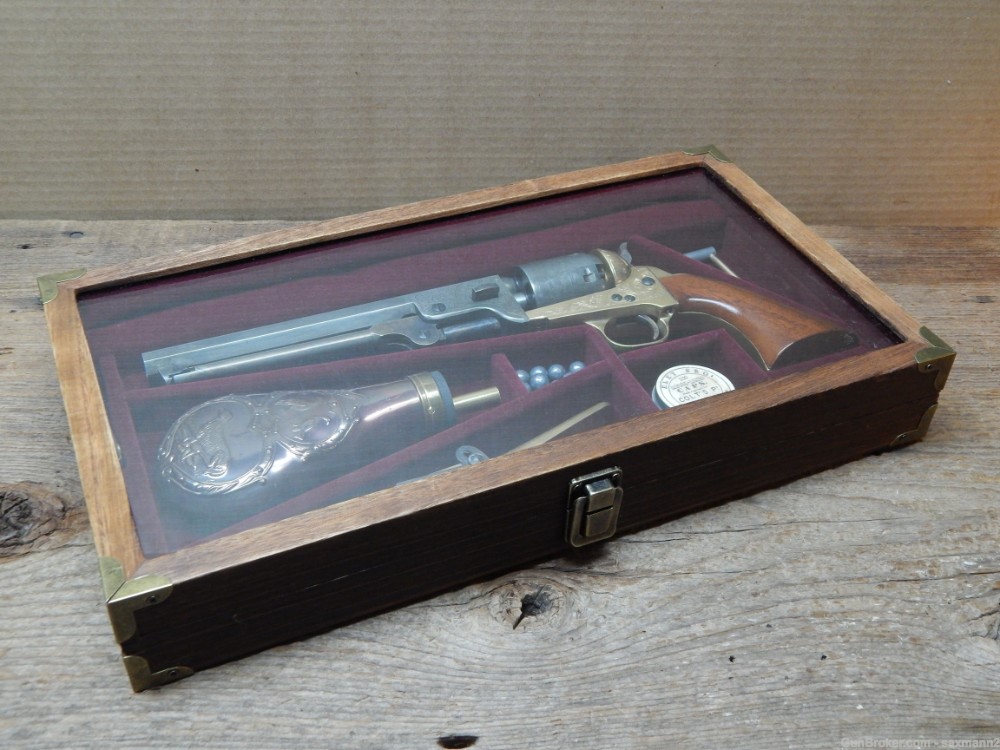 Pietta 1851 Navy .36 Caliber Engraved Revolver Cased With Extras-img-2