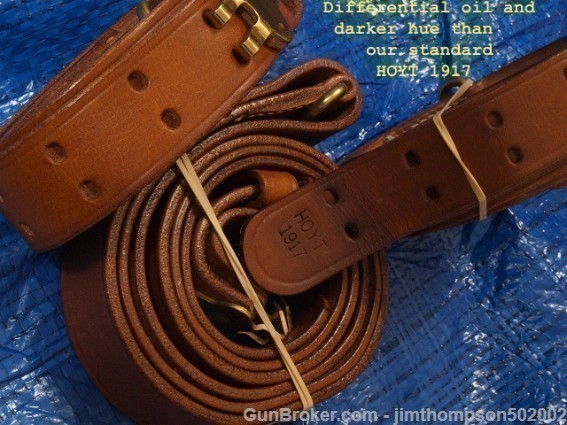 WWI/WW2, RIA 1918, KERR 1917, etc.,  replica Leather sling brass MODEL 1907-img-11