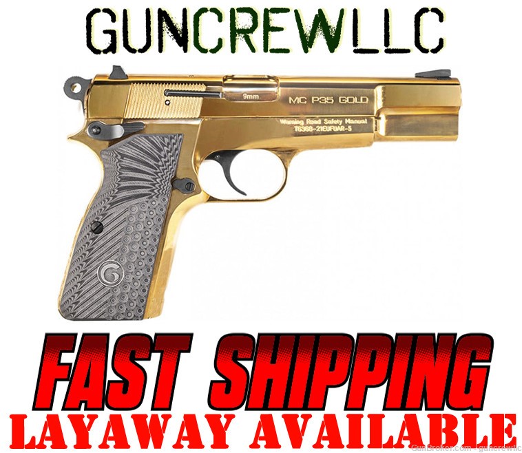 EAA Girsan MC P35 Gold 393488 9mm Luger HiPower MCP35 Hi-Power Layaway-img-0