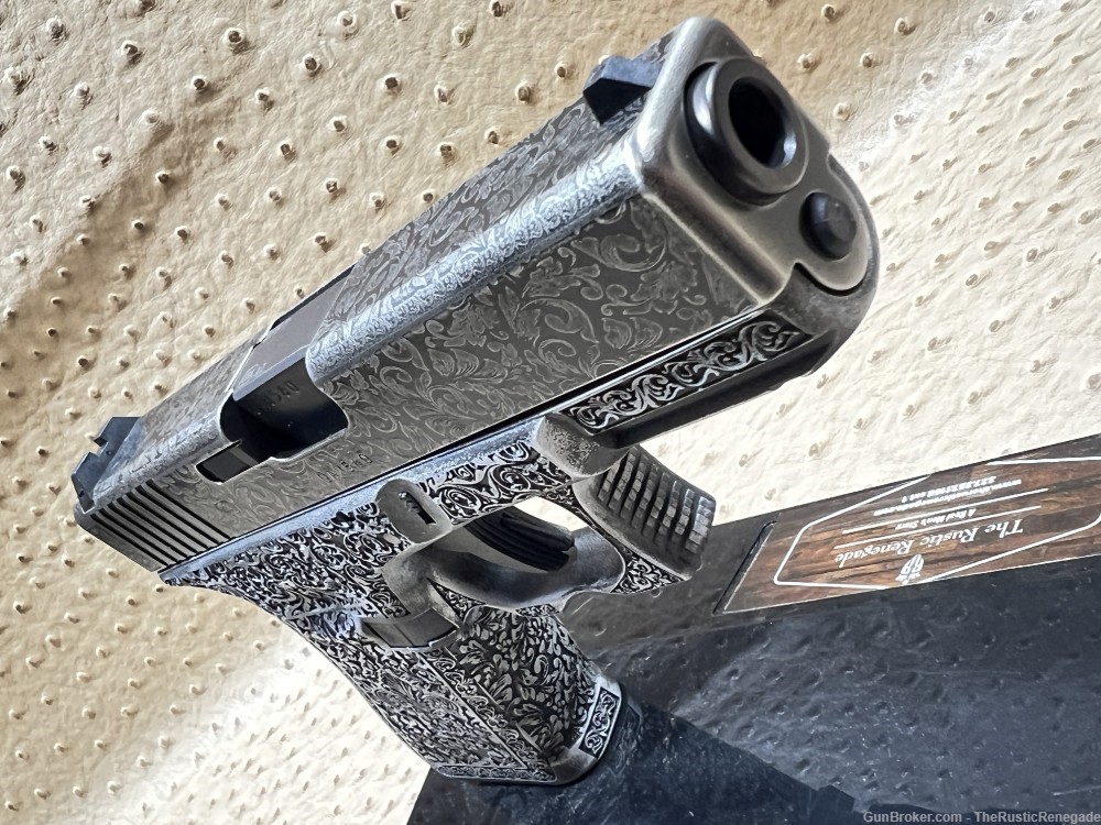Unfired Glock 19 GEN 3 9MM Pistol Custom “Fleur De Lis” Filigree-img-10