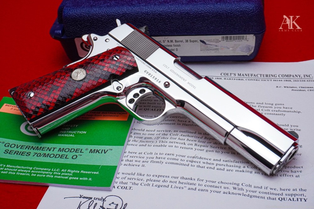 STUNNING Colt 1911 Government 5" .38 Super *BREATHTAKING BRIGHT STAINLESS*-img-4