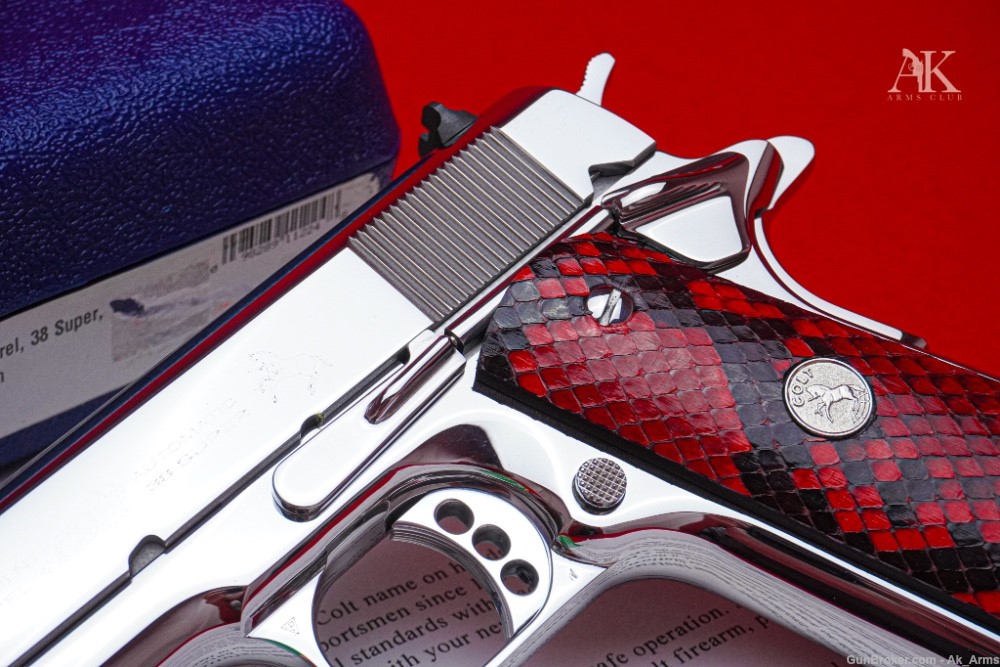STUNNING Colt 1911 Government 5" .38 Super *BREATHTAKING BRIGHT STAINLESS*-img-2