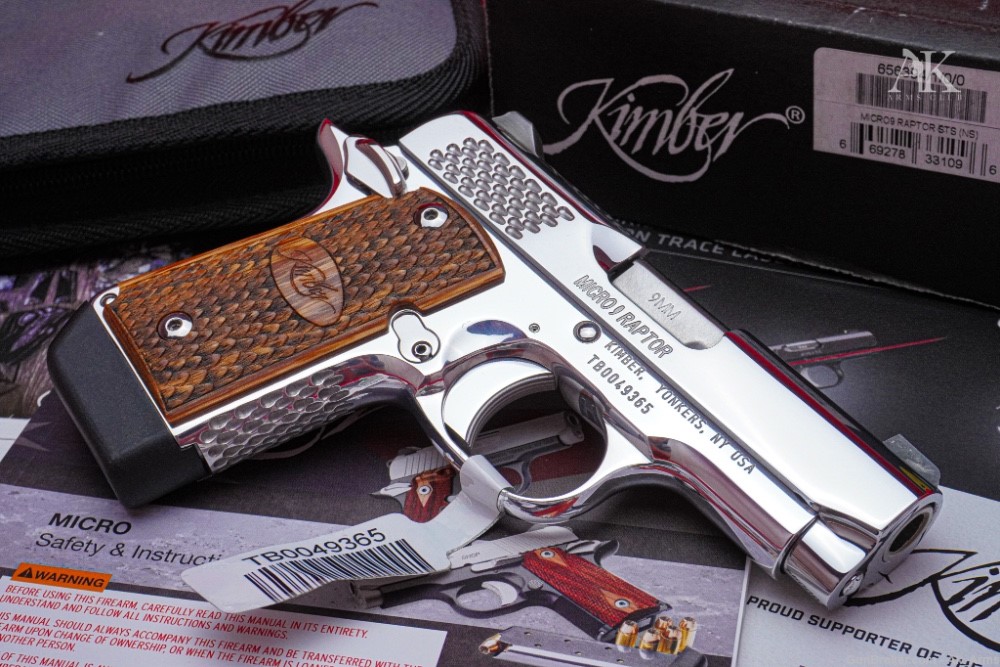Kimber Stainless Micro Raptor 9mm In Box *BREATHTAKING BRIGHT STAINLESS*-img-3