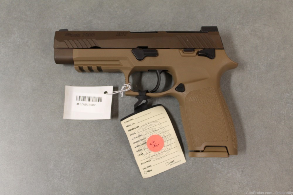 Sig Sauer 320F M17 with sight plate, Coyote Brown, night sights, NIB -img-9
