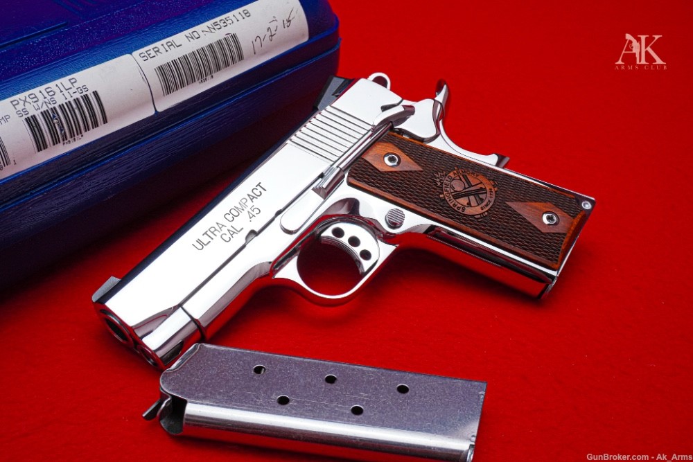 Springfield Ultra Compact 3.5" 1911 .45ACP *BREATHTAKING BRIGHT STAINLESS*-img-0