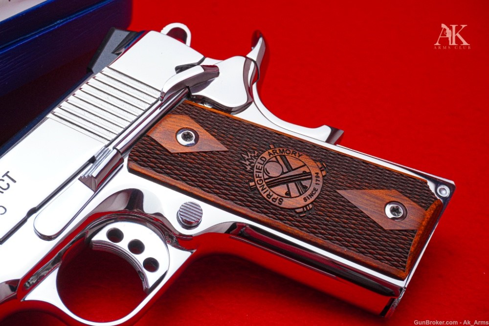 Springfield Ultra Compact 3.5" 1911 .45ACP *BREATHTAKING BRIGHT STAINLESS*-img-2