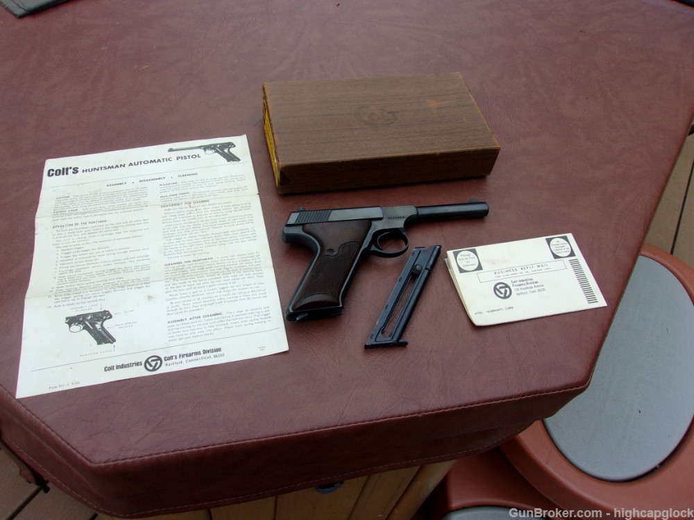 Colt Huntsman .22lr 4.5" Pistol w/ Box & Manual 1968 SO NICE $1START-img-24