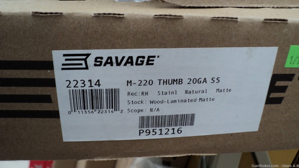 NEW Savage 220 Thumbhole Stainless 20GA 22314 .01 NR-img-9