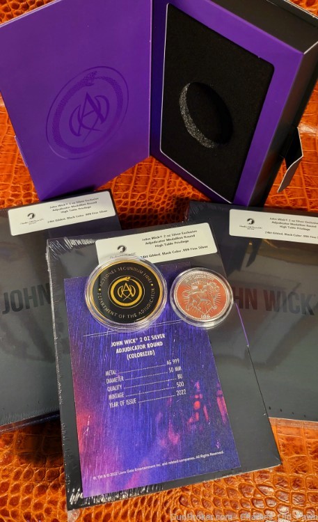 John Wick® 2 oz Silver Adjudicator Round Gild (Box & Numbered COA 1 of 500)-img-4