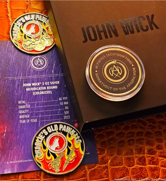 John Wick® 2 oz Silver Adjudicator Round Gild (Box & Numbered COA 1 of 500)-img-0