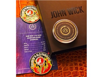 John Wick® 2 oz Silver Adjudicator Round Gild (Box & Numbered COA 1 of 500)