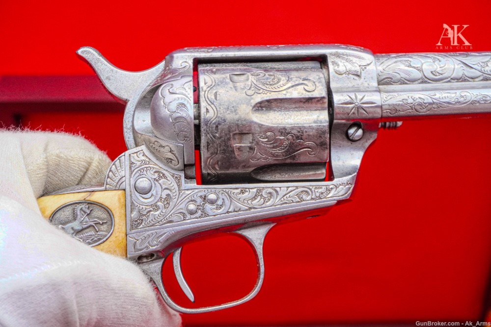 1925 Colt SAA .45 Colt Antique Nickel Finish *FIRST GEN MASTER ENGRAVED*-img-11