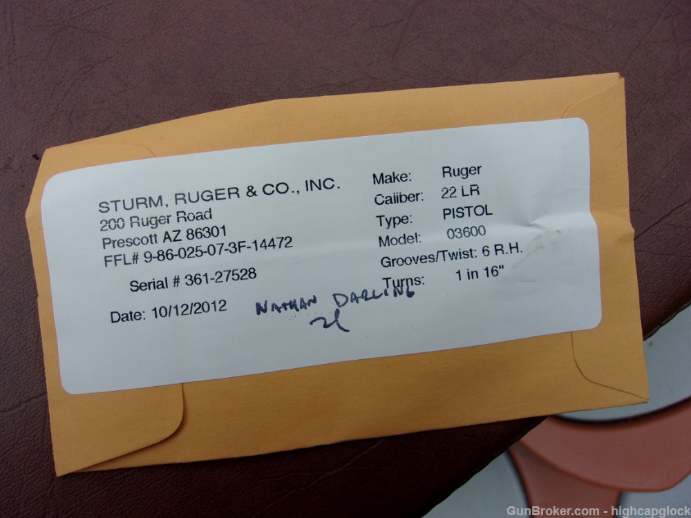 Ruger SR22 .22lr Semi Auto 3.5" Pistol 99% w/ Box Made 2012 $1START      -img-20