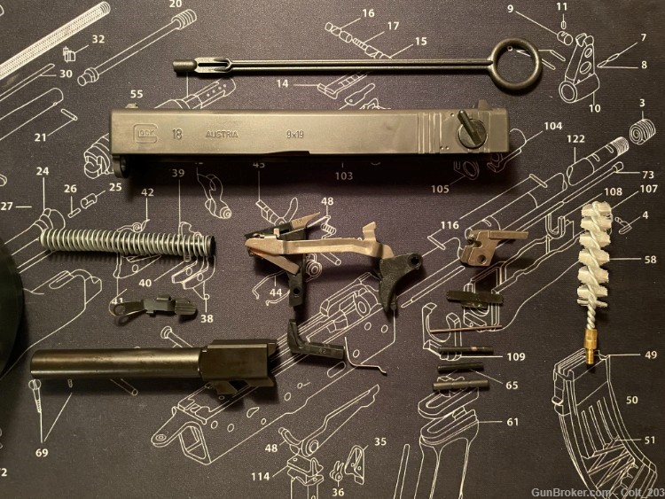 Glock 18 G18 9mm Machine Pistol Parts Kit with Barrel-img-1