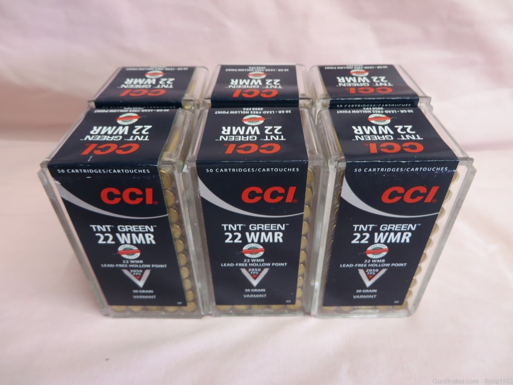 22 MAGNUM AMMO CCI TNT GREEN LEAD FREE HOLLOW POINT 30gr WMR 300rds-img-0