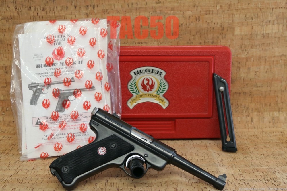 Ruger MARK II 50TH ANNIVERSARY 22 LR 10+1 2 MAGS 4” W/ BOX -img-0