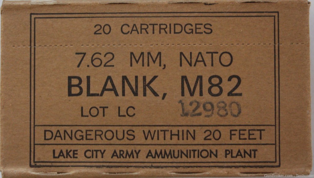 Lake City 7.62x51mm M82 BLANK ammunition Blanks-img-2