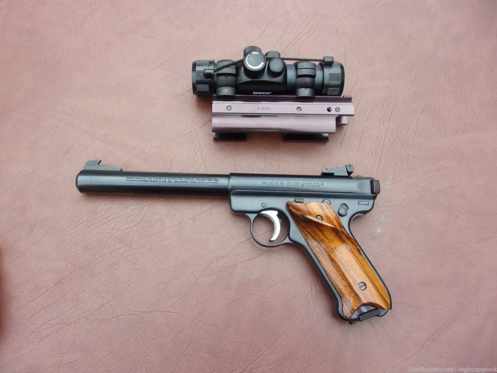 Ruger Mark II Government Target .22 Pistol w/ 7" Bull BRL & Red Dot $1START-img-1