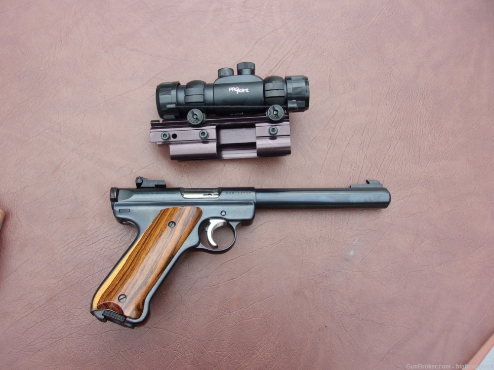 Ruger Mark II Government Target .22 Pistol w/ 7" Bull BRL & Red Dot $1START-img-2