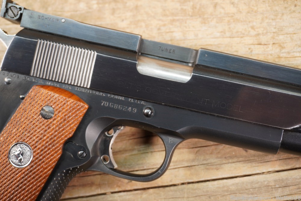 Clark Custom Colt Series 70 LONG SLIDE 1976 .45 target 1911 EXCELLENT 45-img-13