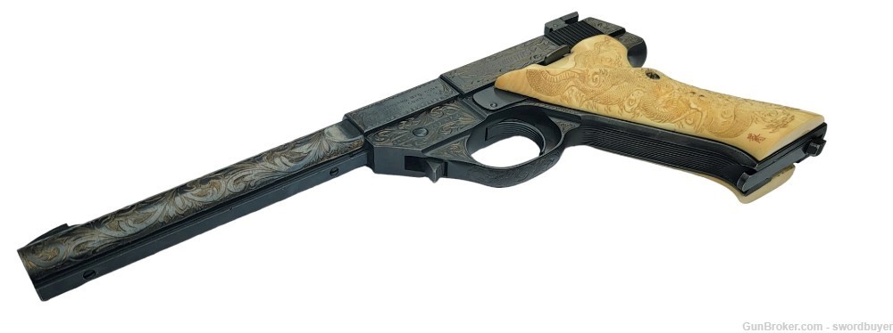 Custom Engraved HIGH STANDARD SUPERMATIC .22 Target Pistol -img-27