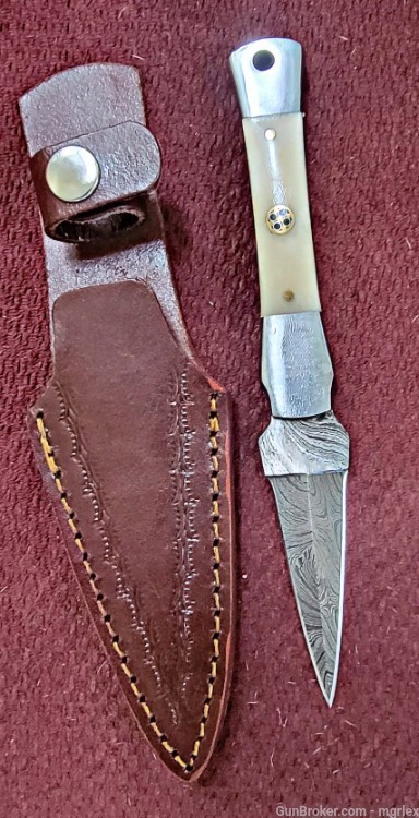 Damascus FULL TANG BOOT DAGGER -img-0