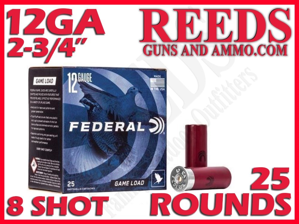Federal Upland Game Load Lead 12 Ga 1oz 8 Shot 2-3/4in H1218-img-0
