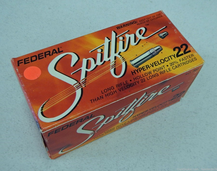 Federal Spitfire 22 cal. ammo Hyper Velocity. 1500 FPS. Vintage, Collector-img-0