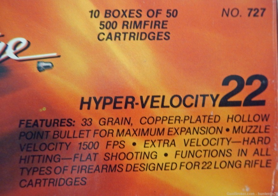 Federal Spitfire 22 cal. ammo Hyper Velocity. 1500 FPS. Vintage, Collector-img-2