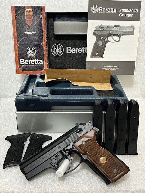 Beretta 8040F 40S&W 8040-F Cougar 40 S&W Wood Grips Rare smaller 96 96F -img-0