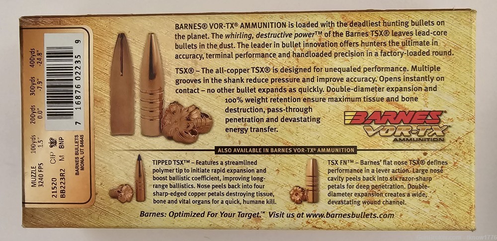 x80 Assorted .223 ammo, barnes vortex 55 gr tsx, winchester deer season xp,-img-7