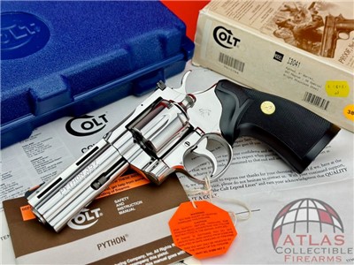 *LAST YEAR* 1996 COLT PYTHON  4" .357 MAG |*FACTORY BRIGHT STAINLESS*| NIB!