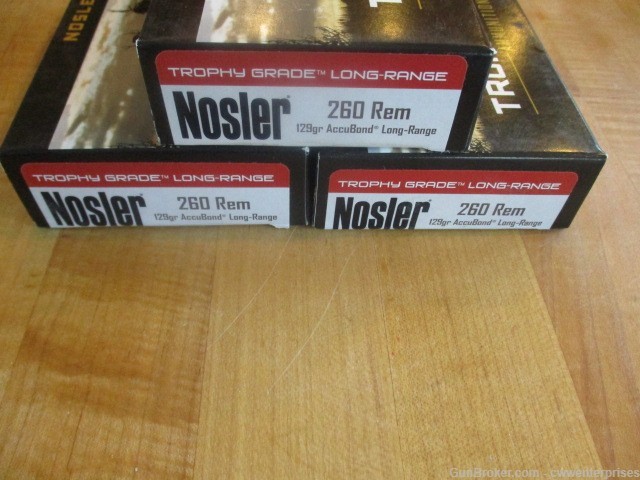 Nosler Trophy Grade Long Range 260 Rem  129 Grain Accubond Bullets 60 Count-img-0