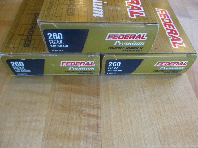 Federal Premium 260 Rem 140 Grain Trophy Bonded Bear Claw Bullets 60 Count-img-0