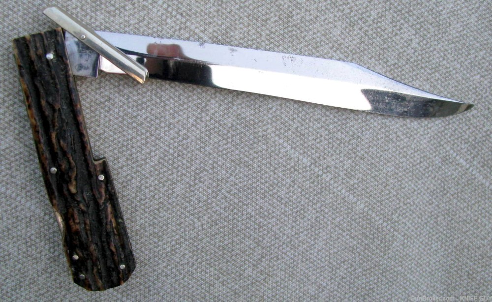 MINT UNSHARPENED PUBLISHED ANTIQUE SHEFFIELD STAG LOCKBACK FOLDING DIRK-img-18