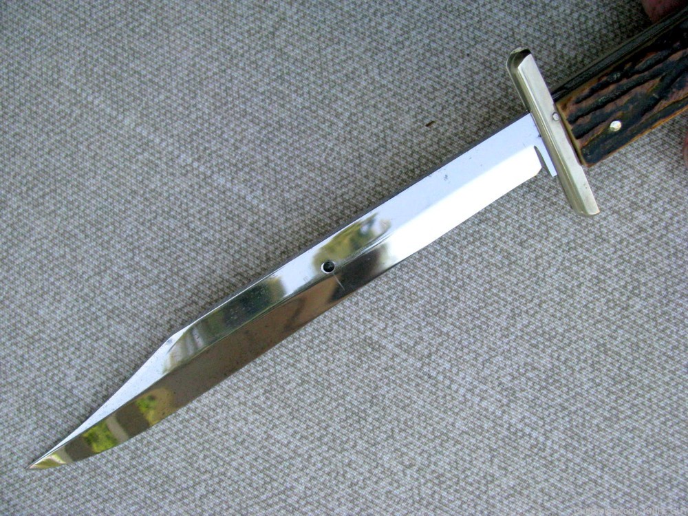 MINT UNSHARPENED PUBLISHED ANTIQUE SHEFFIELD STAG LOCKBACK FOLDING DIRK-img-4