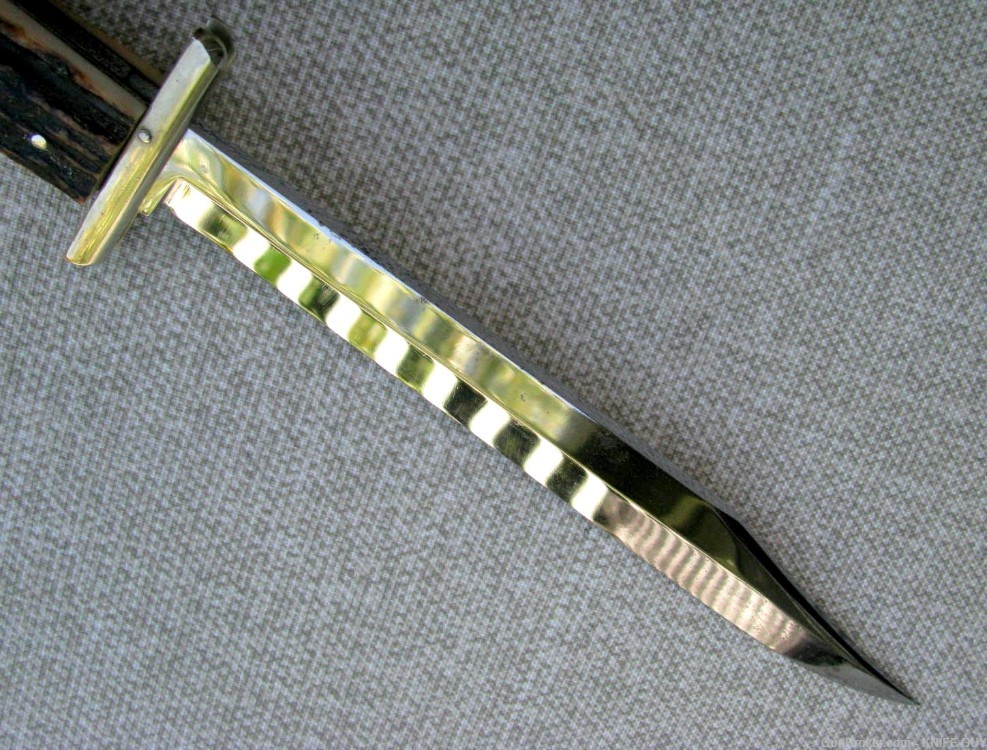 MINT UNSHARPENED PUBLISHED ANTIQUE SHEFFIELD STAG LOCKBACK FOLDING DIRK-img-13