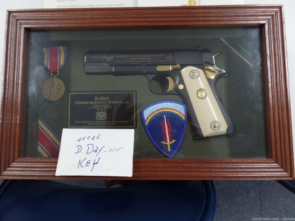 D-Day Commemorative M1911A1 .45 With display case and key 1 of 1000 #115-img-0