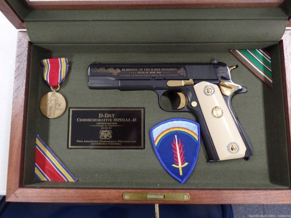 D-Day Commemorative M1911A1 .45 With display case and key 1 of 1000 #115-img-3