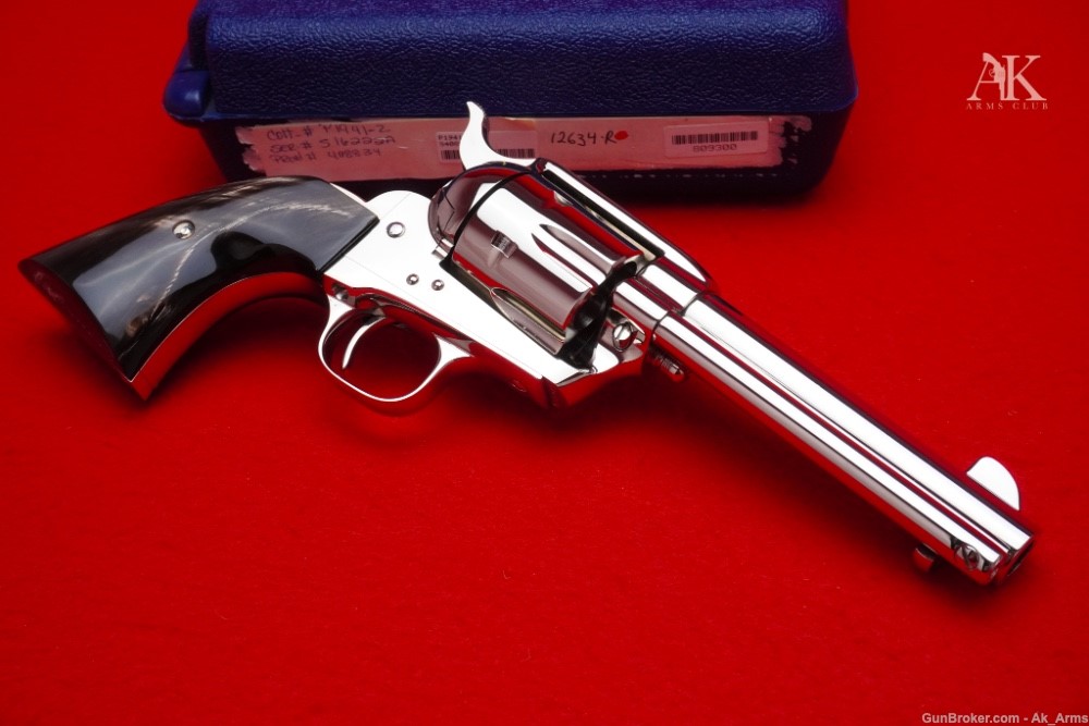 Ultra Rare 1997 Colt SAA 4.75" .44-40 *FACTORY NICKEL - BUFFALO HORN GRIPS*-img-3